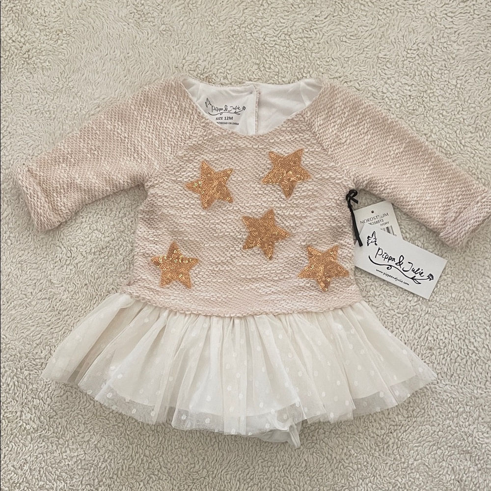 NWT Nordstrom Pippa & Julie - 2 piece Sequin Star Dress Tulle-12 month